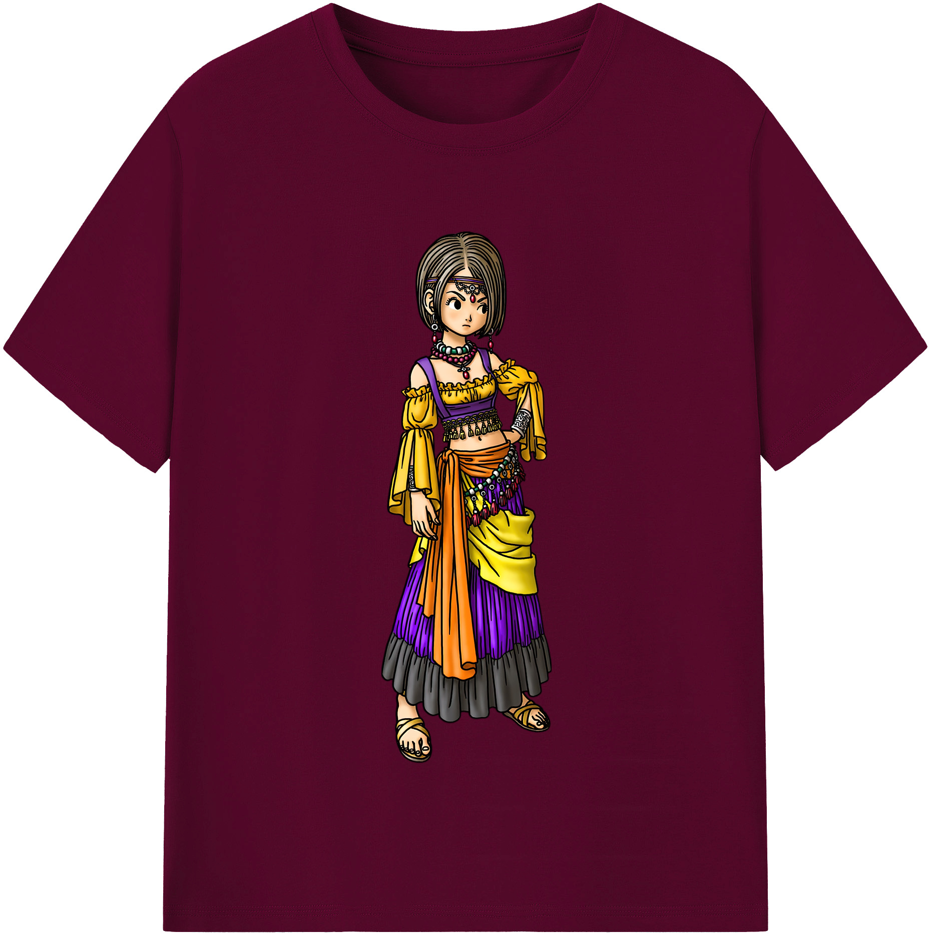 （画像用） ドラゴンクエスト Doragon Kuesuto Dragon Quest レディースカジュアルプリントTシャツ（綿100％）